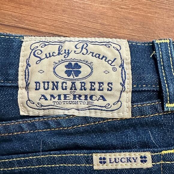 Lucky Brand Low Rise Flare Jeans, Size 4, Dark Blue Denim, Bell Bottoms - Picture 7 of 8